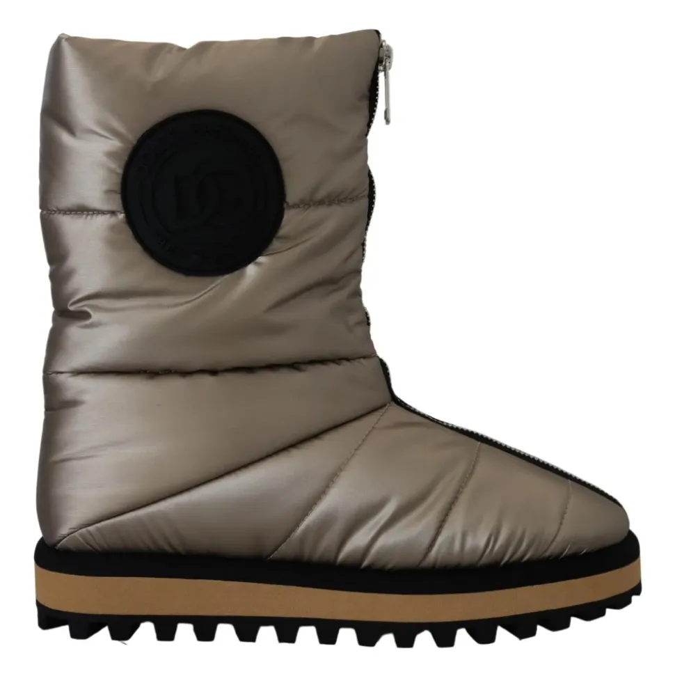 Silberne Winter Mid Calf Stiefel