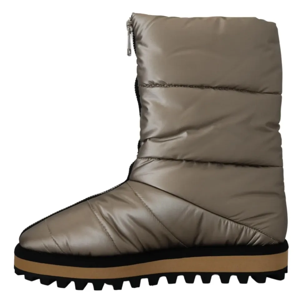 Silberne Winter Mid Calf Stiefel
