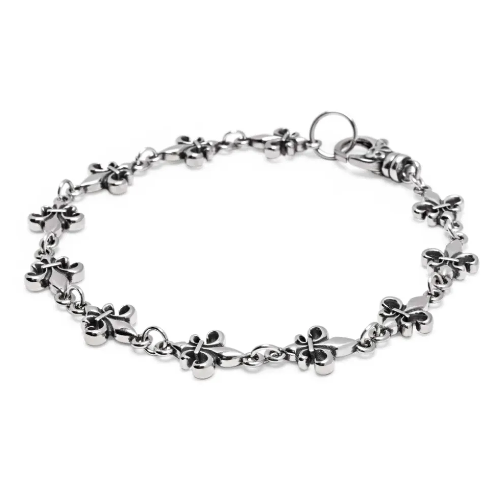Silbernes Fleur de Lis Gliederarmband