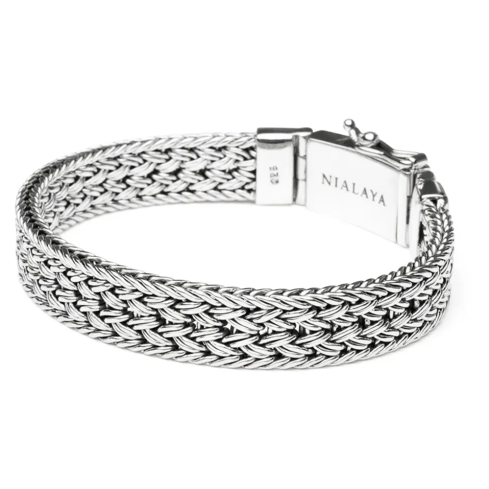 Silbernes geflochtenes Kettenarmband