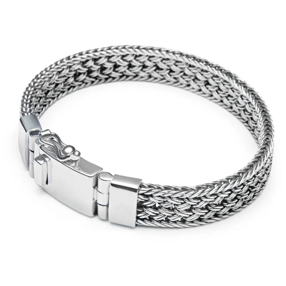 Silbernes geflochtenes Kettenarmband