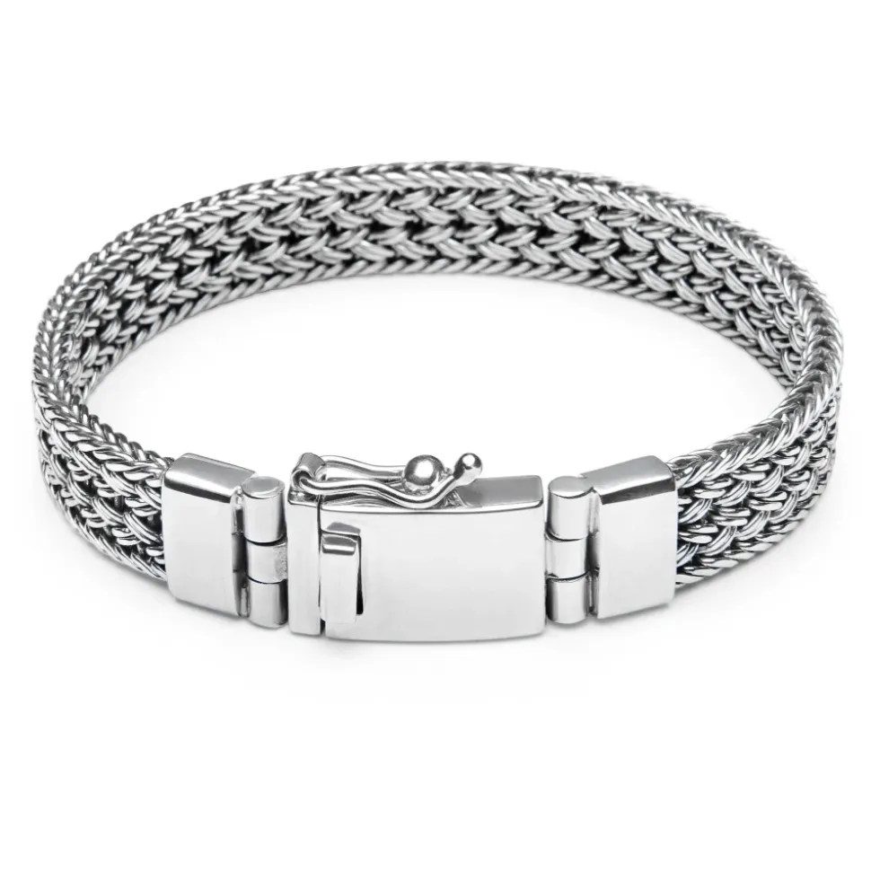 Silbernes geflochtenes Kettenarmband