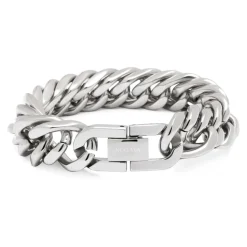 Silver Chunky Cuban Chain Bracelet