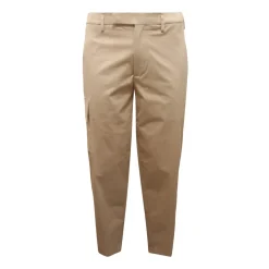 Skinny Cargo Hose aus Beiger Baumwolle