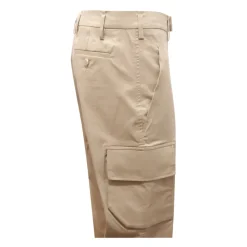 Skinny Cargo Hose aus Beiger Baumwolle