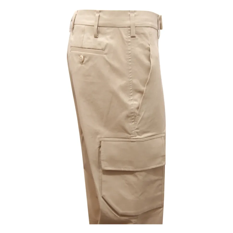 Skinny Cargo Hose aus Beiger Baumwolle
