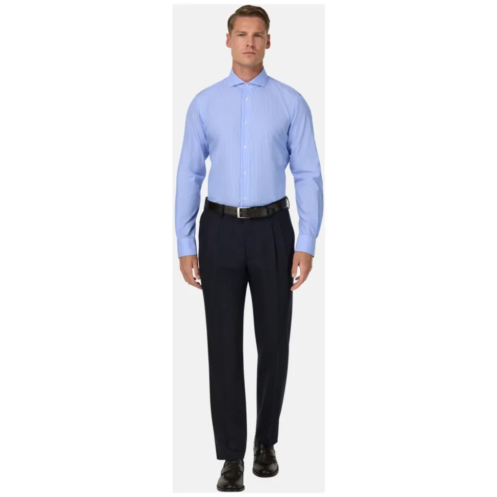 Slim Fit Gestreiftes Baumwollhemd