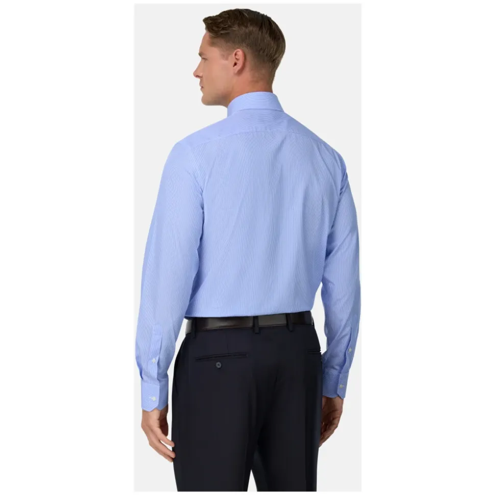 Slim Fit Gestreiftes Baumwollhemd