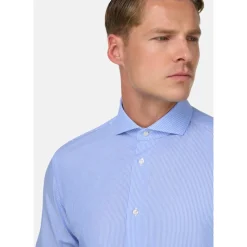 Slim Fit Gestreiftes Baumwollhemd