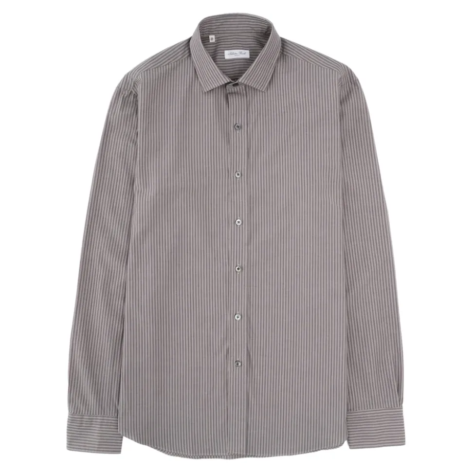 Slim Fit Gestreiftes Hemd Handgefertigt Neapel