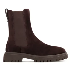 Slip-on Wildlederstiefel in brauner Farbe