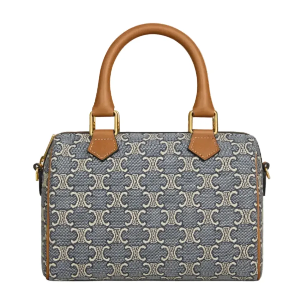 Small Boston in Triomphe Jacquard and Calfskin