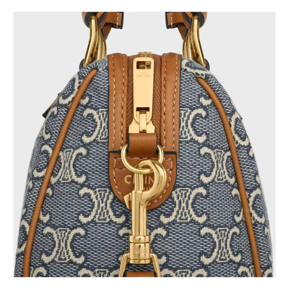 Small Boston in Triomphe Jacquard and Calfskin