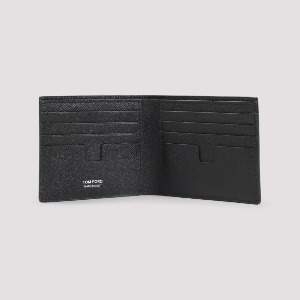 Small Grain Leder Bifold Portemonnaie