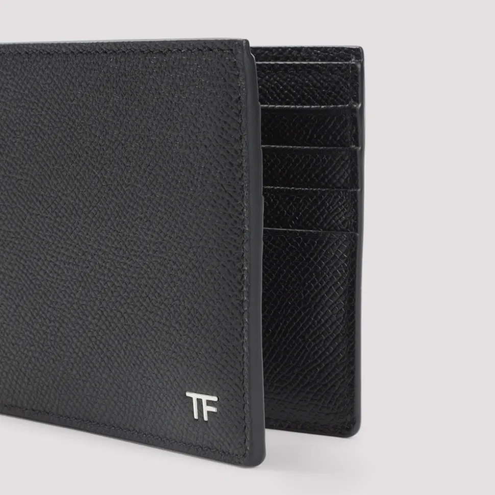 Small Grain Leder Bifold Portemonnaie