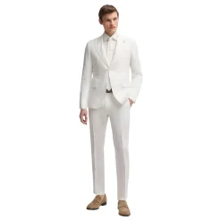 Sommer Leinen Blazer Weiß