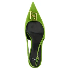 Spitz zulaufende Slingbacks aus Wildleder