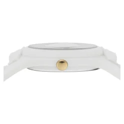 Sporty White and Gold Watch