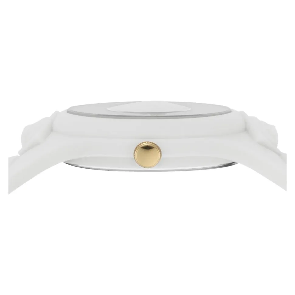 Sporty White and Gold Watch