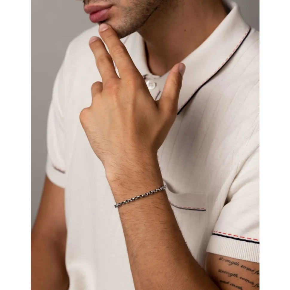 Sterling Silber Runde Gliederkette Armband