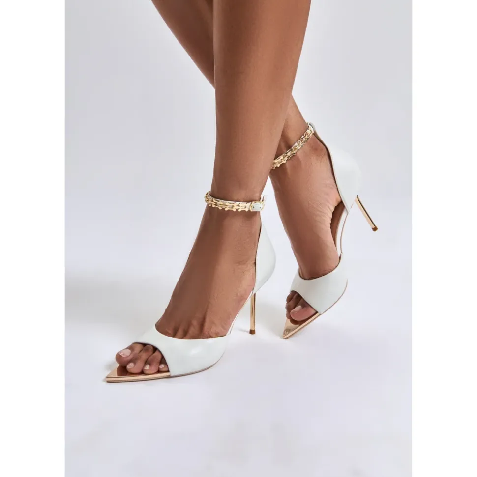 Stiletto High Heeled Sandals Malena - White