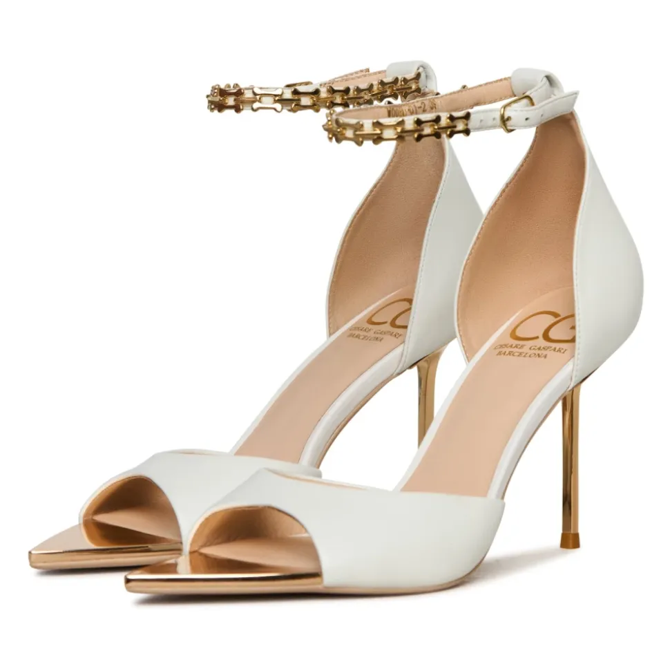 Stiletto High Heeled Sandals Malena - White