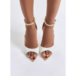 Stiletto High Heeled Sandals Malena - White