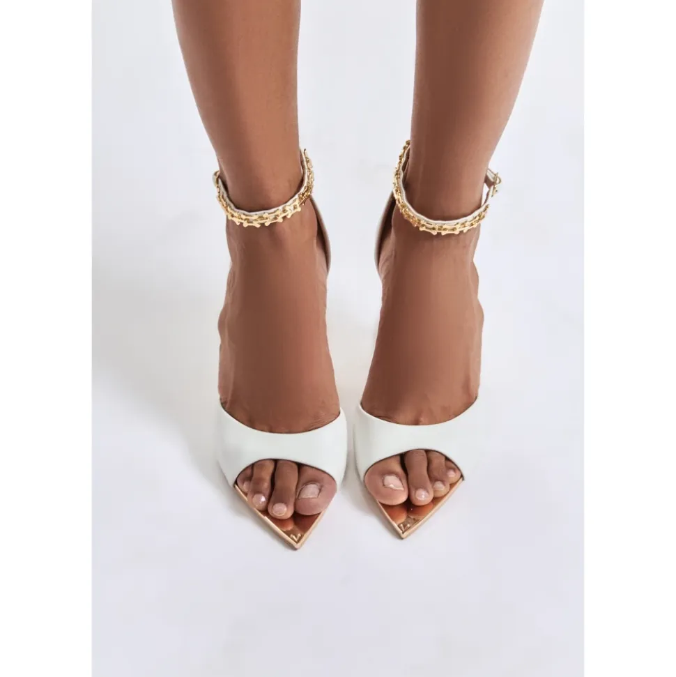 Stiletto High Heeled Sandals Malena - White