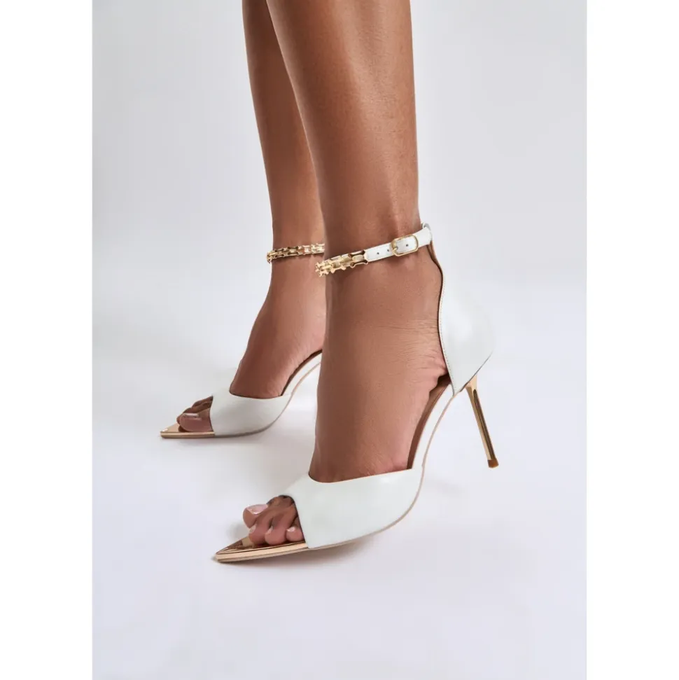 Stiletto High Heeled Sandals Malena - White
