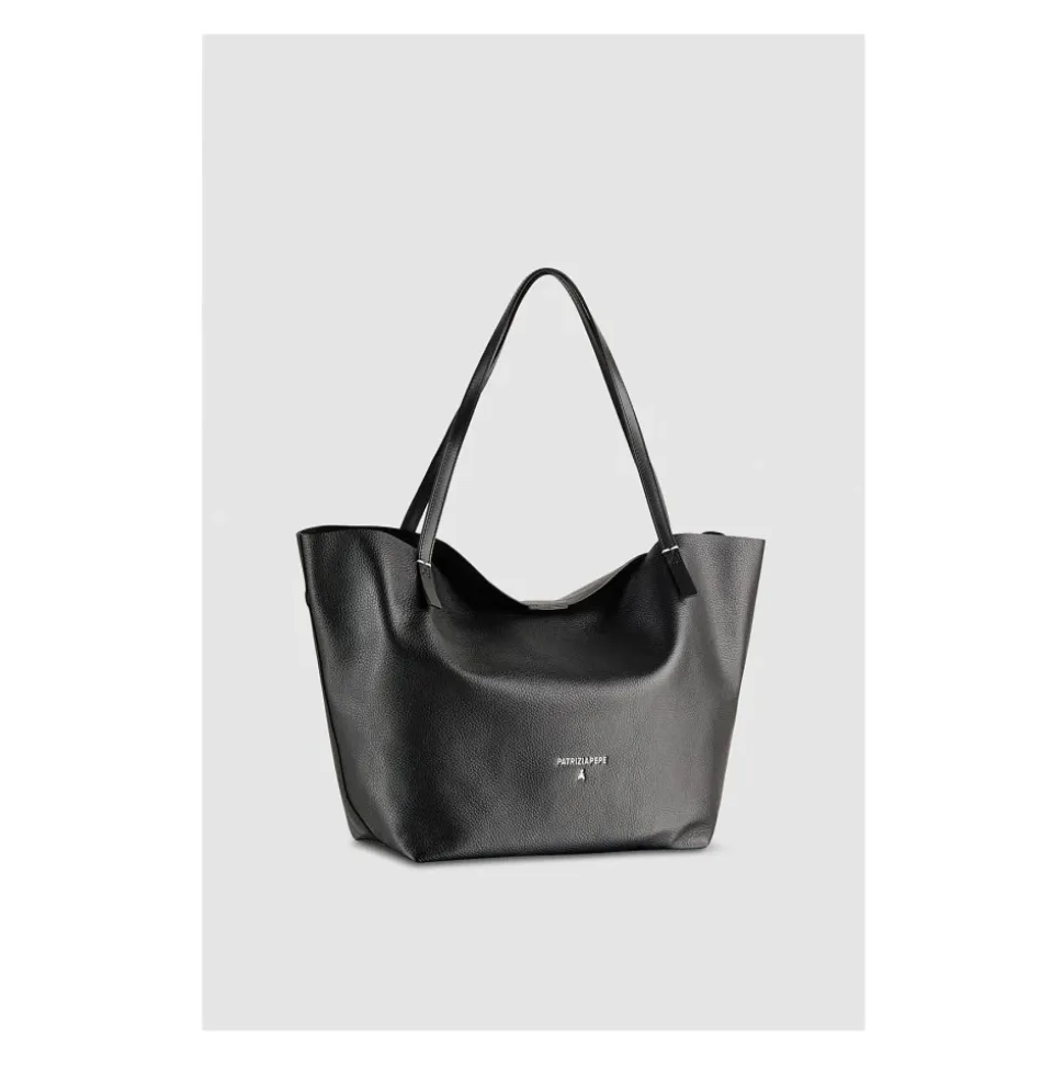 Stilvolle Lederhandtasche Gehämmertes Finish