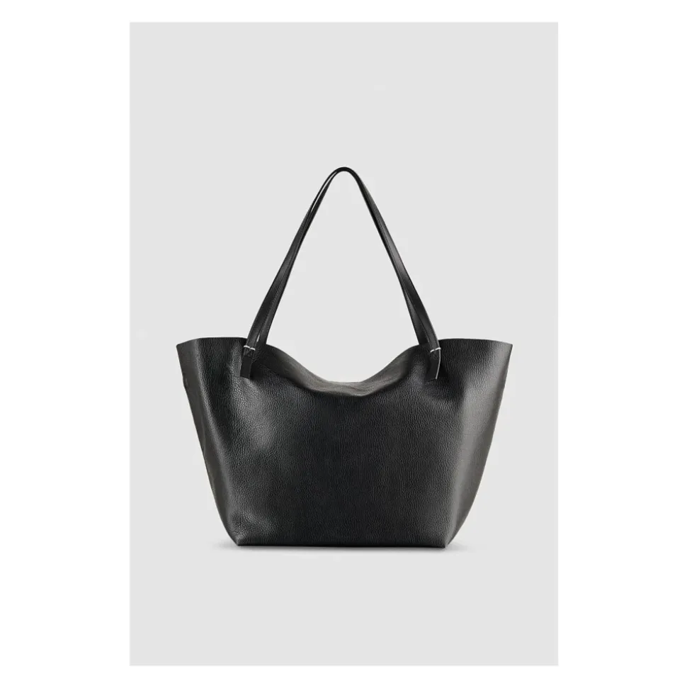 Stilvolle Lederhandtasche Gehämmertes Finish