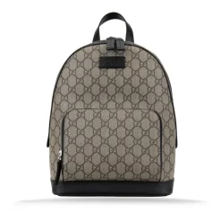Stilvoller Leder-Rucksack mit Logomotiv