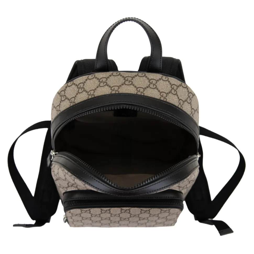 Stilvoller Leder-Rucksack mit Logomotiv