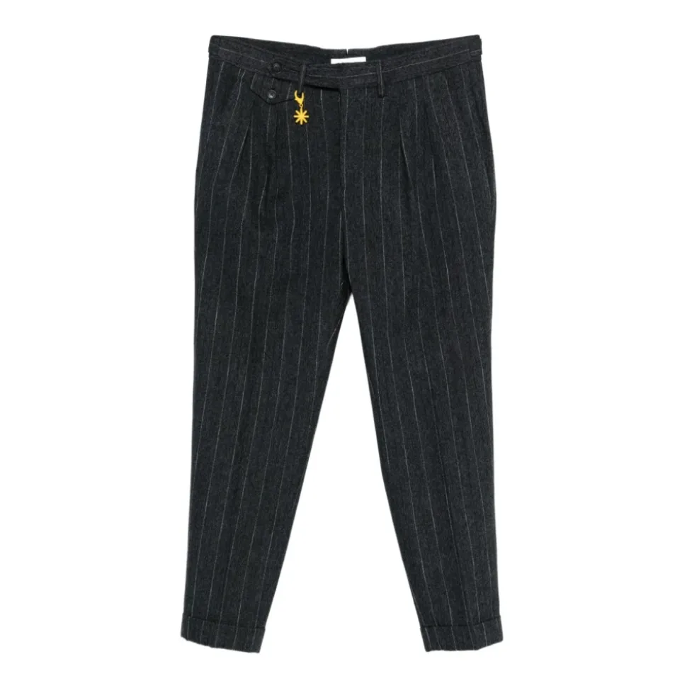 Stretch Wollhose mit doppelter Bundfalte