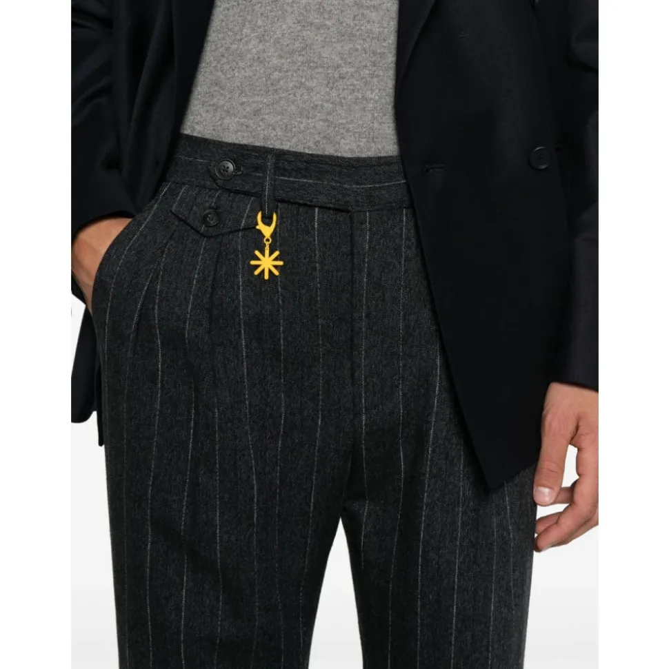 Stretch Wollhose mit doppelter Bundfalte