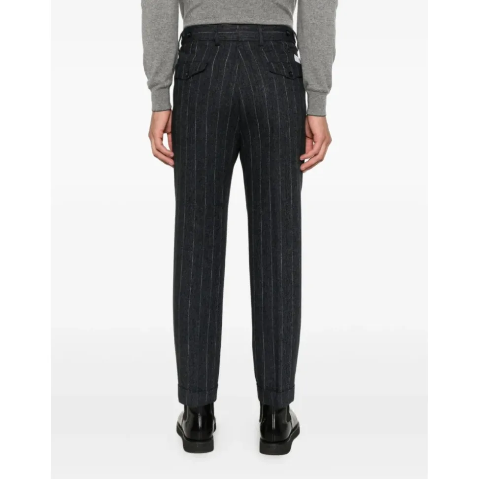 Stretch Wollhose mit doppelter Bundfalte