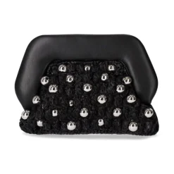 Strohperlen Clutch Tasche mit Maxi Perlen