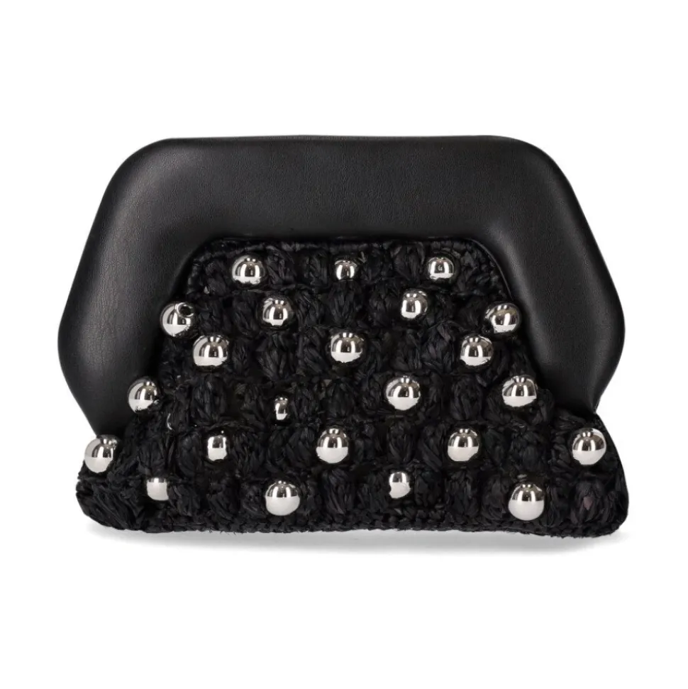 Strohperlen Clutch Tasche mit Maxi Perlen