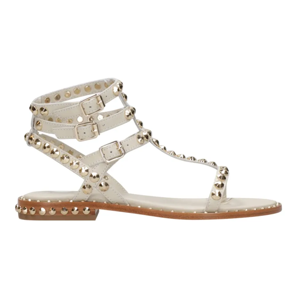 Studded Leather Baby Powder Sandals