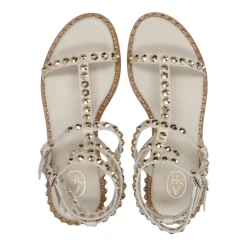 Studded Leather Baby Powder Sandals