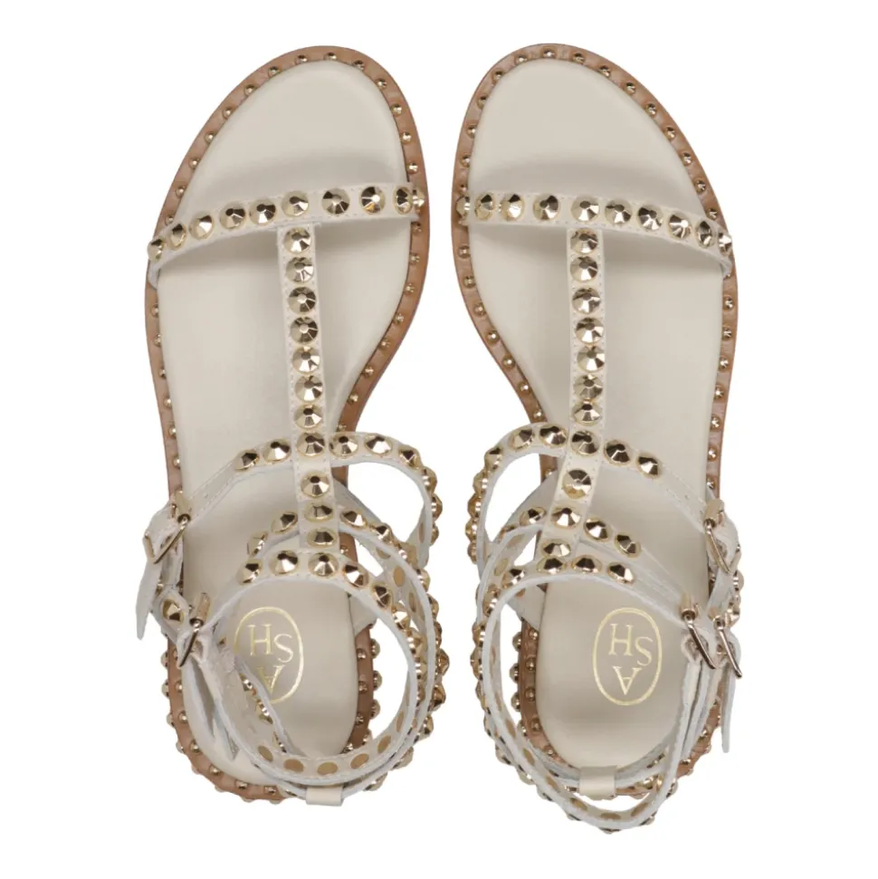 Studded Leather Baby Powder Sandals