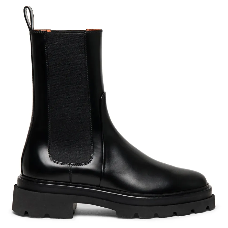 Stylische Leder-Kampfstiefel