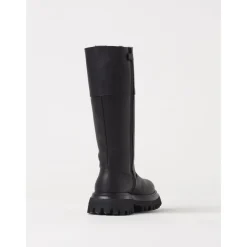 Stylische schwarze hohe Kinderstiefel