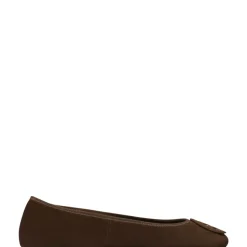 Suede Ballerina Flats mit Logo