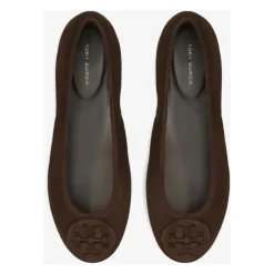 Suede Ballerina Flats mit Logo
