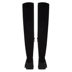 Suede Chic Over-the-Knee Boots - Black