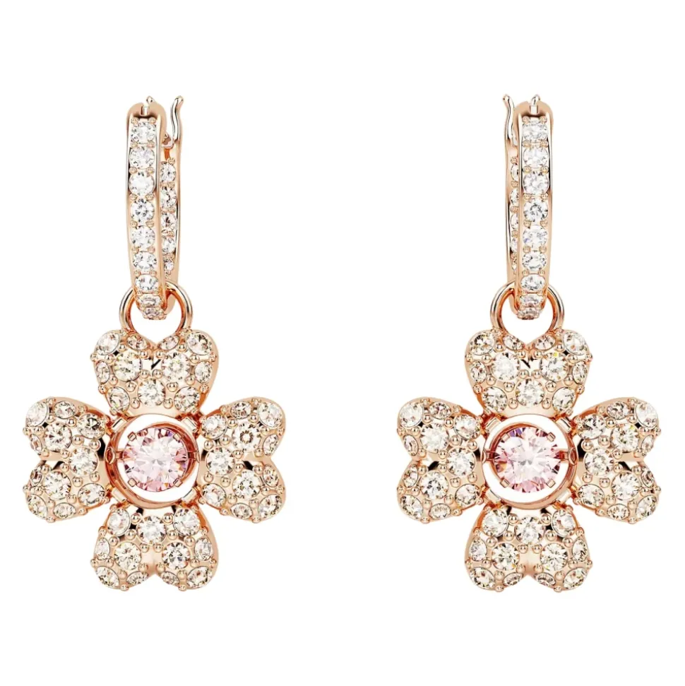 Swarovski Damen Ohrringe Tropfenohrringe Weiß, rosegold IDYLLIA 5674212