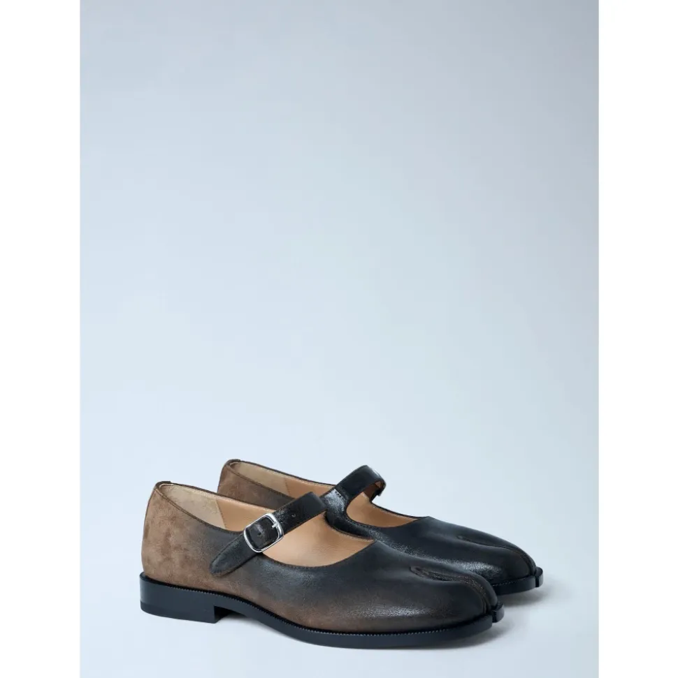 Tabi Mary Jane Leder Ballerinas