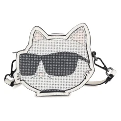 Tasche aus beschichtetem strukturiertem Stoff mit Strass