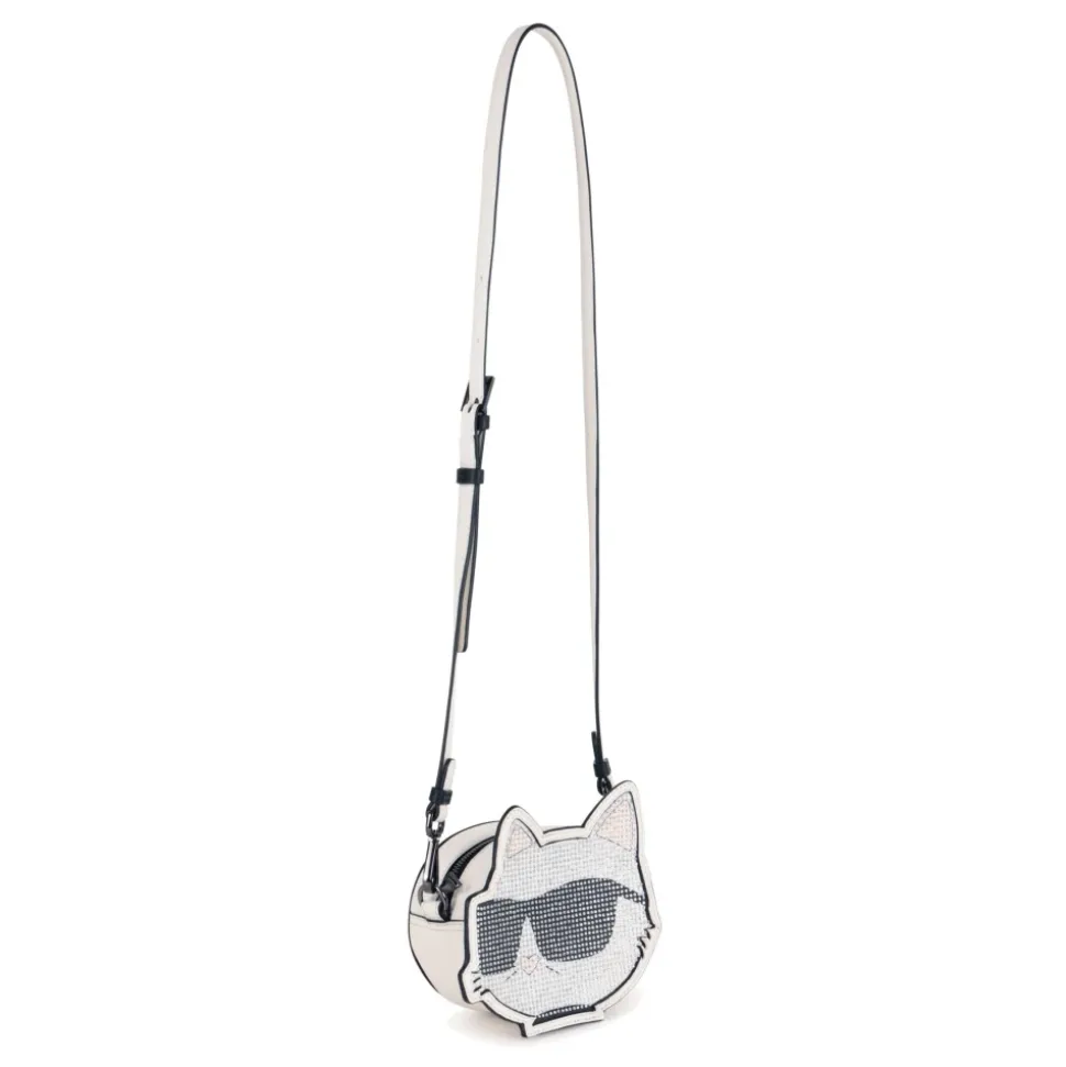 Tasche aus beschichtetem strukturiertem Stoff mit Strass